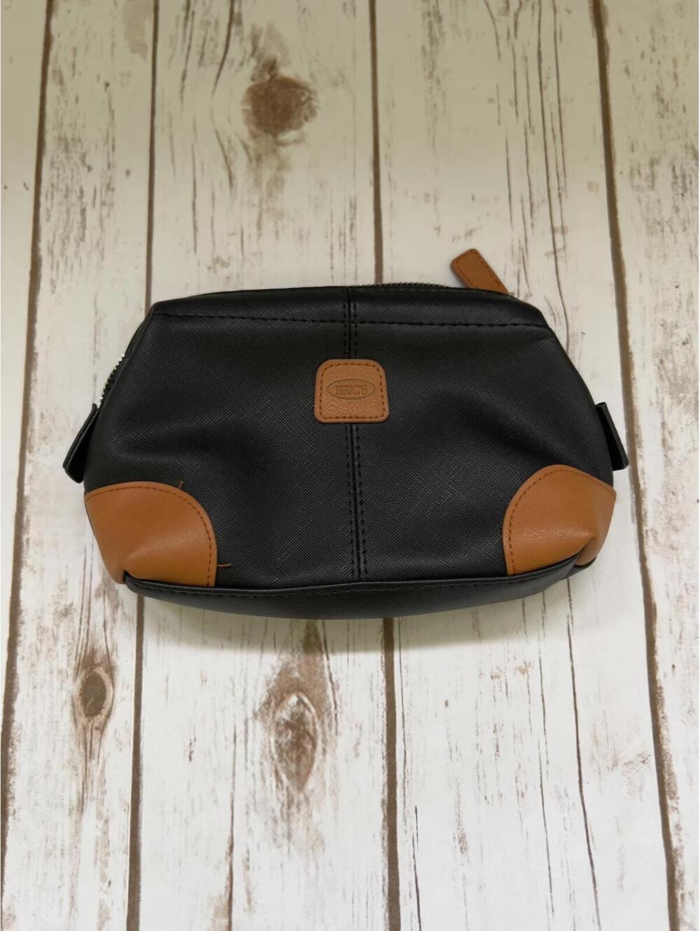 Brick’s Black and Brown Travel Toiletry Bag‎ - 9”x5”